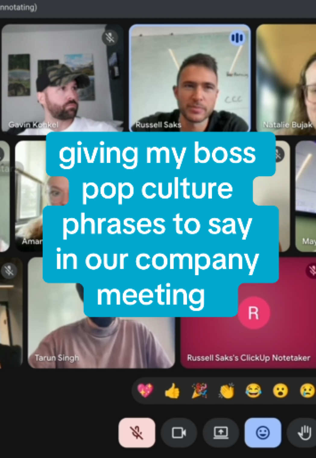 Replying to @Rachel gave my boss pop culture phrases to say in our company wide meeting and im literally in tears rn 😭 assignment was understood #foryoupage #prank #viral @Amaya🩰🍒💕🫧 @Findjeremiah @Love Island USA #socialmedia 