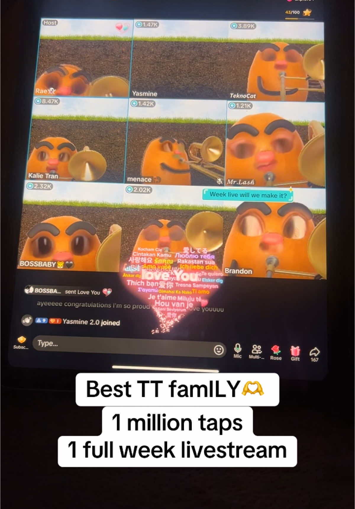 @Rae👻 yooo, homegirl made it to 1 week and 1 million taps! Bruh, a damn BEAST! LFGGG 🔥🔥🔥 #FYP #sevendaystream #1millitaps #TIKTOKFAM #blessedwiththebest       @menace🪑 @𝙏𝙚𝙠𝙣𝙤𝘾𝙖𝙩 @Yasmine @BOSSBABY🐯🖤 @💪🏽BigPapaEricLuvs🍑❤️ @𝑀𝓇.𝐿𝒶𝓈𝒽 @Brandon 