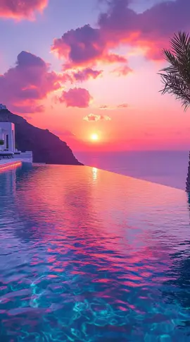 🌅 When the sunset, the sea, and the infinity pool all align like this... you know it's magic. 💜✨ Can you imagine ending your day here? #SunsetLovers #InfinityPoolViews #DreamEscape #AestheticVibes #TravelTiktok