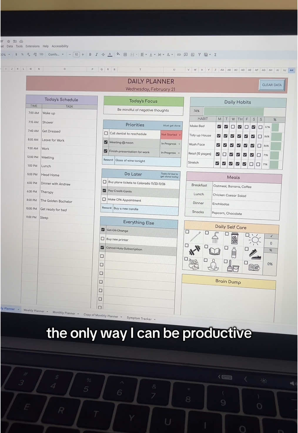 And it’s just so adorable #googlesheets #spreadsheet #adhd #adhdhacks #productivity #productivityhack #productivitytips #productivityhacks 
