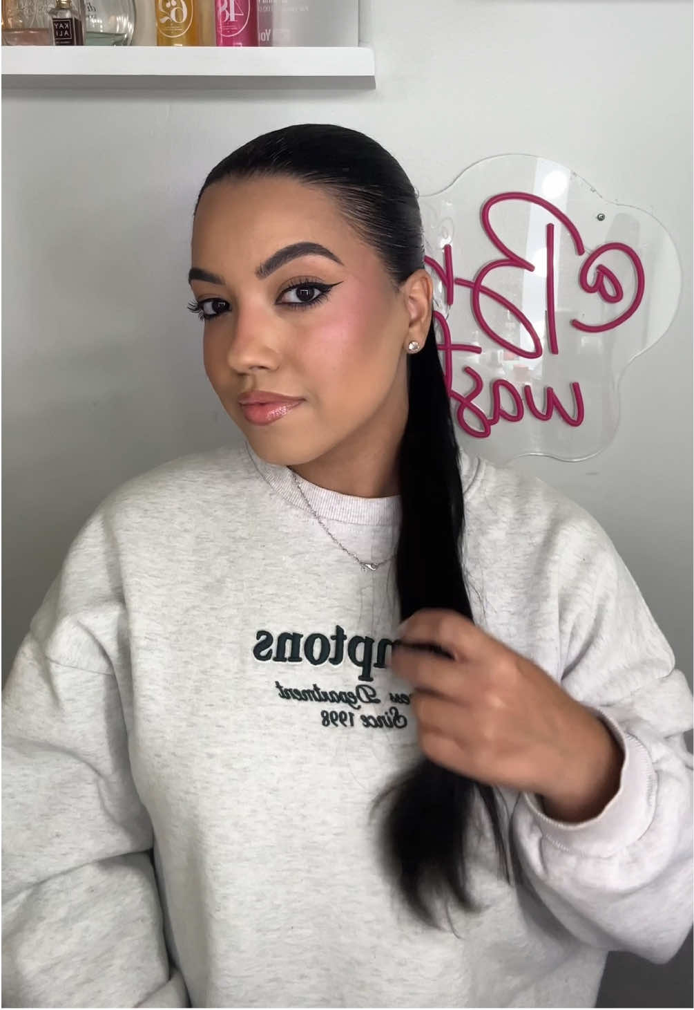 Ugh slickbacks make my head look like an 🥚#slickback #greasyhair #hairtutorial #hairwashday 