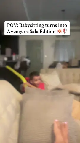 Babysitting my 3 y/o nephew and somehow we ended up in a full Marvel fight scene 😭💀 My son with the Captain America shield… holding the line against a pool noodle warrior 😂💪 #tia #nephew #cousins #playfighting #avengers #captianamerica 