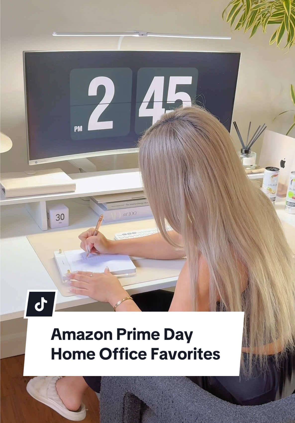 Here are some of my must-have home office products that make my workspace more aesthetically pleasing while promoting productivity and help keep my desk setup more organized and decluttered 🤍  #homeofficedecor #homeoffice #desksetup #amazonhome #amazonprimeday #primeday #wfhsetup #organizationtips 