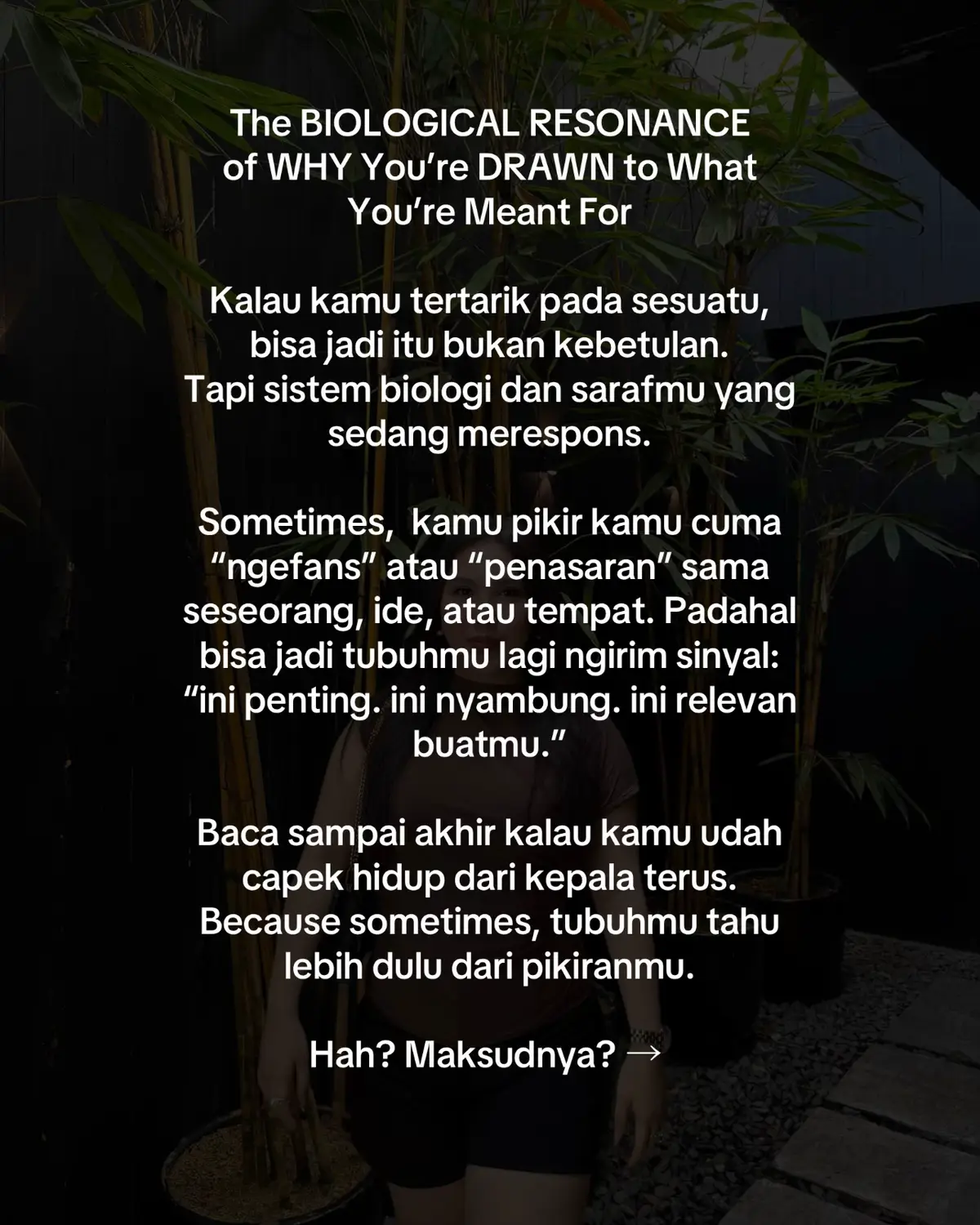That person, tempat, atau ide yang bikin kamu “tertarik tanpa alasan”? Bisa jadi itu bukan dorongan impulsif, tapi panggilan biologis, resonansi bawah sadar, dan jejak intuisi yang udah lama ditahan. Sometimes, you just need to trust the signal from your body. 