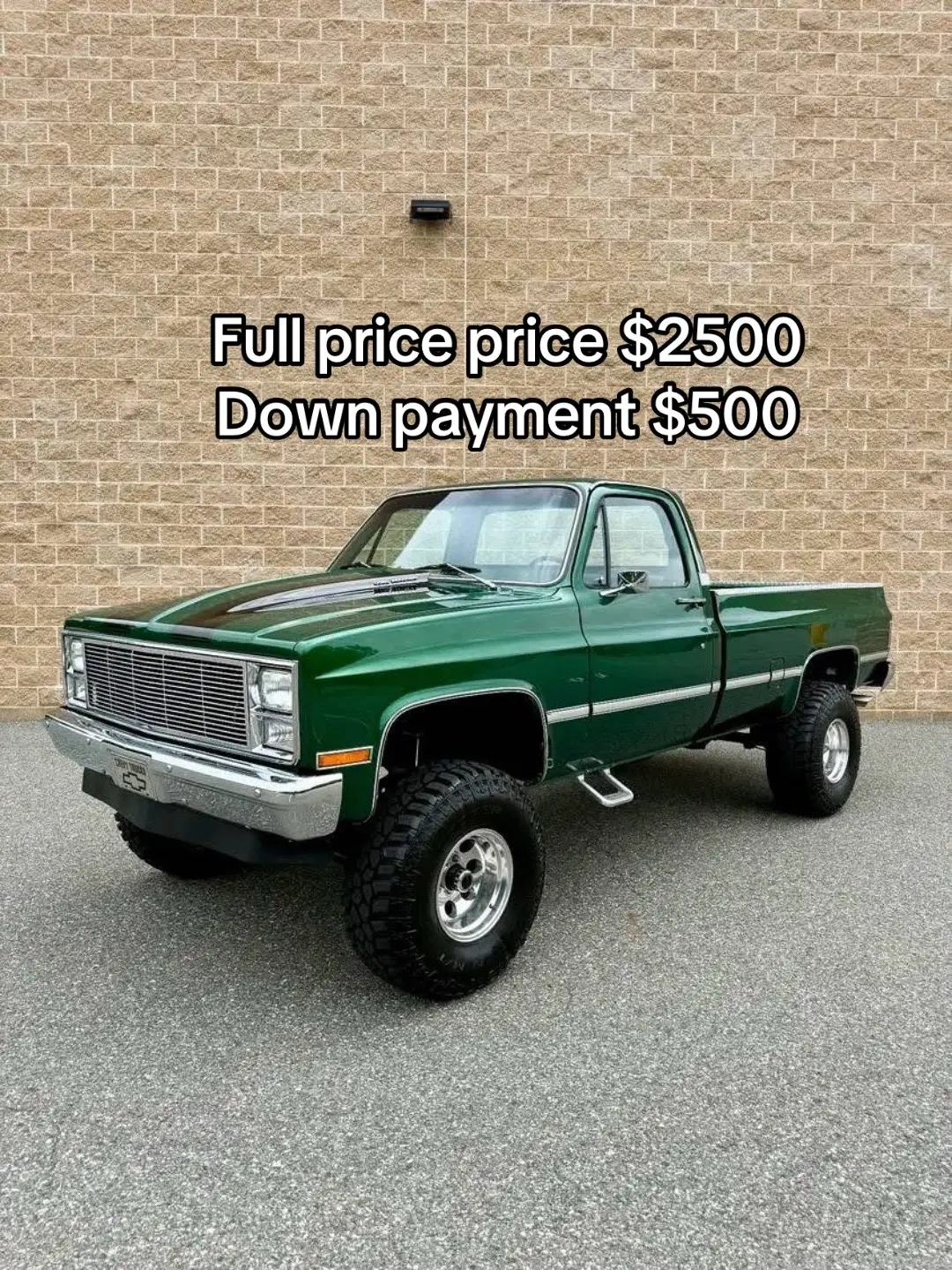 🔥 What a Cool Squarebody We Just Got In! 👀 💰 Price: $2500 💵 Down Payment: $500 1984 Chevrolet K10 4x4 ✅ V8 | Automatic | Ice Cold A/C 📌 Highlights: 	•	103k Original Miles 	•	Clean Carfax + Service Records 	•	Garage Kept | Recently Restored 	•	New Paint, New Interior, New Suspension 	•	New Wheels & Tires 	•	Cowl Induction Hood 	•	Updated Radio (not currently powering on) 	•	Small Paint Flaw on Passenger Door 	•	Folder Full of Receipts 🧾 	•	Super Nice Truck — Priced to Sell! ✅ Runs and Drives Great ✅ Classic Look with Modern Comfort ✅ Ready to Cruise or Show 📩 Message me for details — don’t miss this one!#cheapcars #car #cars #truck 