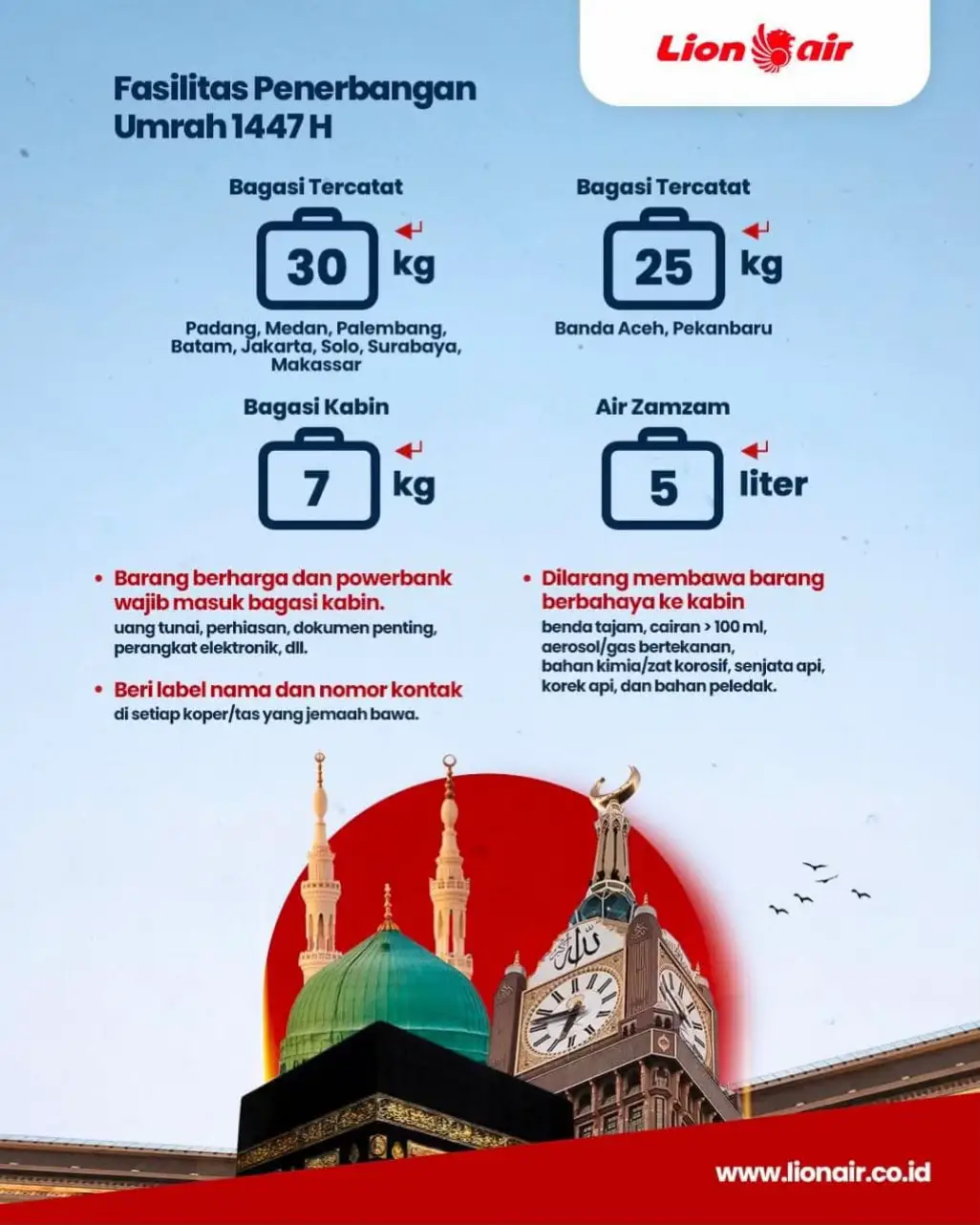 Update info bagasi umroh untuk penerbangan lion #umrah #lion #bisaumroh #umrohmandiri 