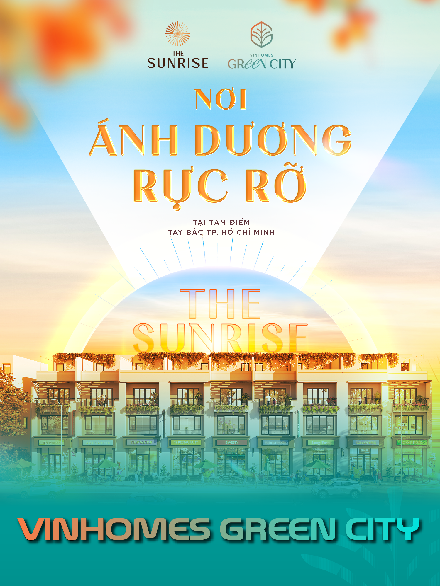 The Sunrise - Nơi bình minh không chỉ bừng sáng, mà còn thổi bừng nhịp sống năng động giữa lòng đô thị.  Tâm điểm mới cho những ai tìm kiếm một cuộc sống vừa sống chất, vừa sinh lời, mang đậm dấu ấn thượng lưu. * Hình ảnh minh hoạ. ** Chính sách bán hàng được áp dụng có điều kiện, tại thời điểm công bố thông tin của Chủ Đầu Tư và ngân hàng từng trường hợp cụ thể #VinhomesGreenCity#ThanhPhoGiaoThuongSinhThaiThinhVuong#TheSunrise