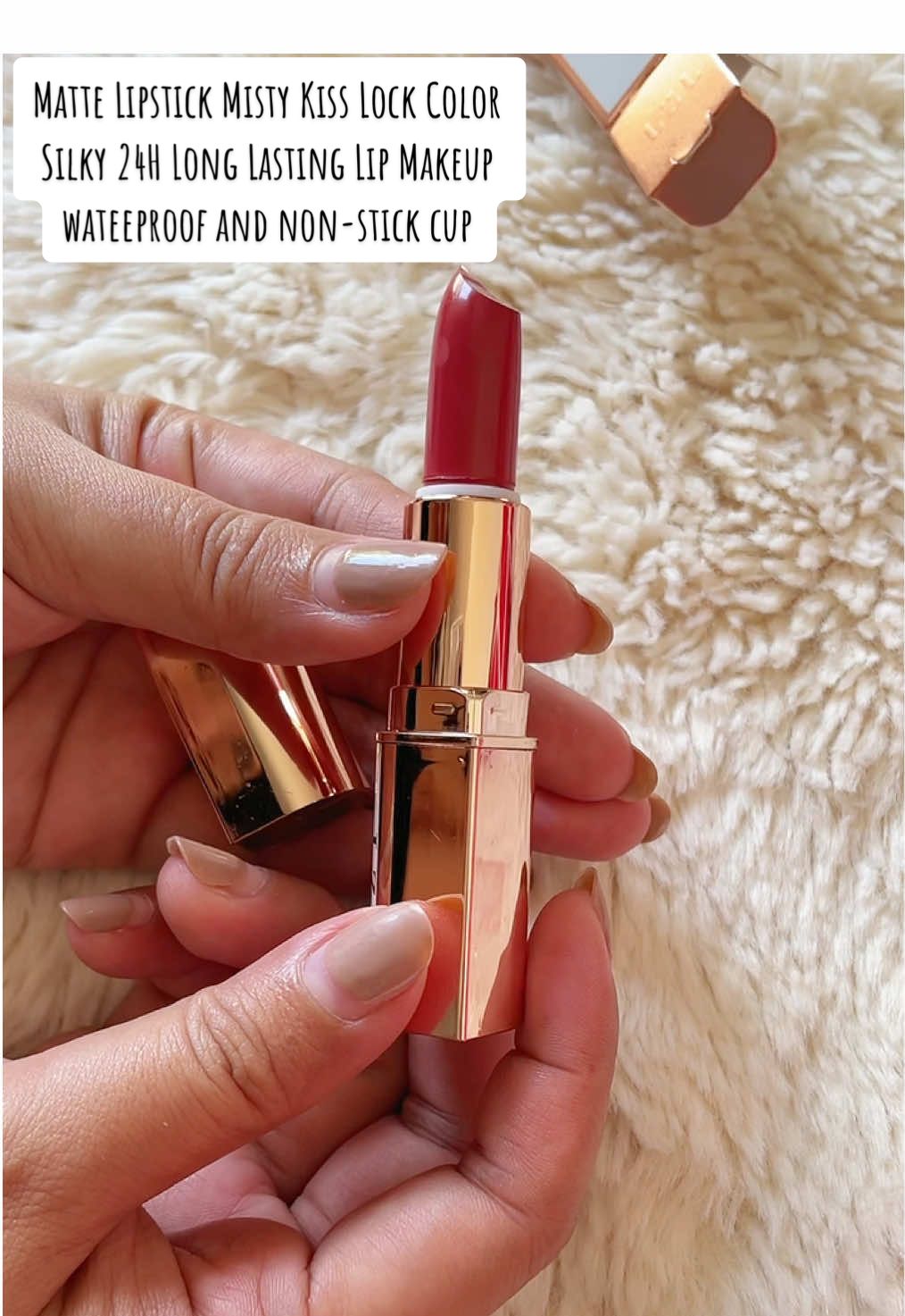 Matte Lipstick Misty Kiss Lock Color Silky 24H Long Lasting Lip Makeup wateeproof and non-stick cup #mattelipstick #nonsticklipstick #longlastinglipstick #affordable #musthave #mustbuy 