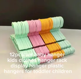 12pcs/set baby hanger kids clothes hanger rack display hanger plastic hangers for toddler children #kidshanger  #hanger  #followerstiktok  #highlight  #everyone 