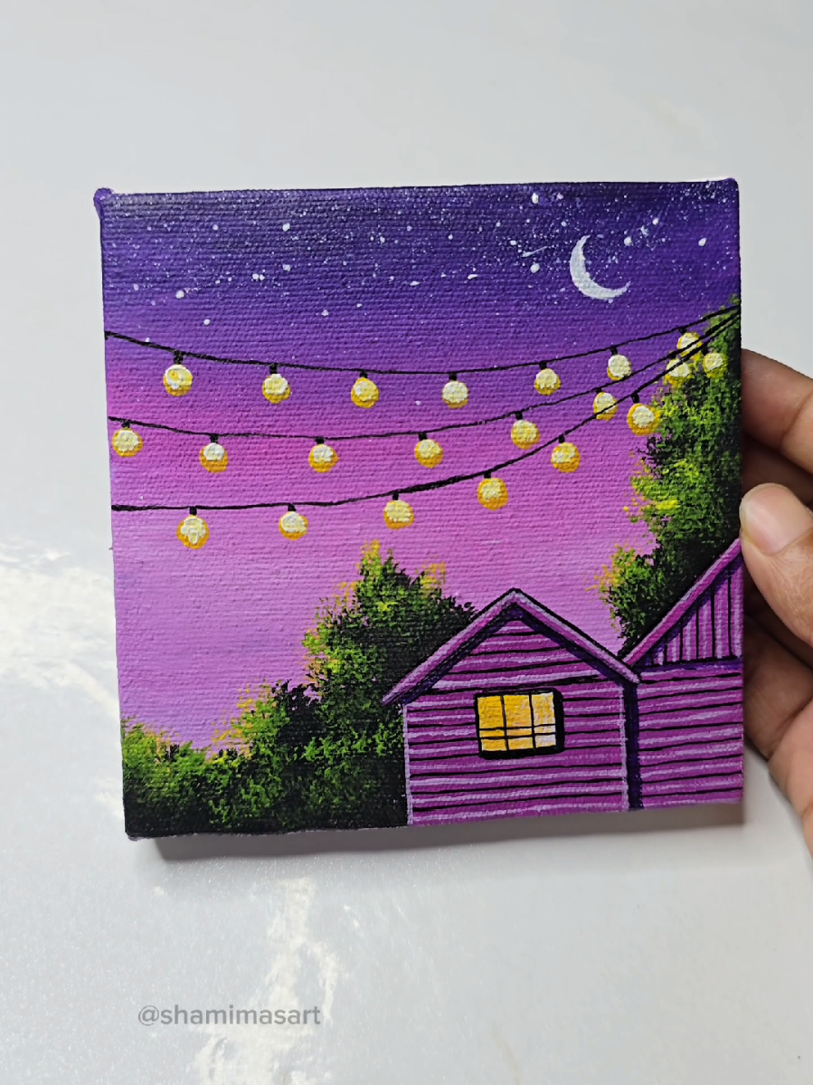 Easy mini canvas painting 🤗🎨 #canvasart #easytutorial #fyp #fypviralシ 