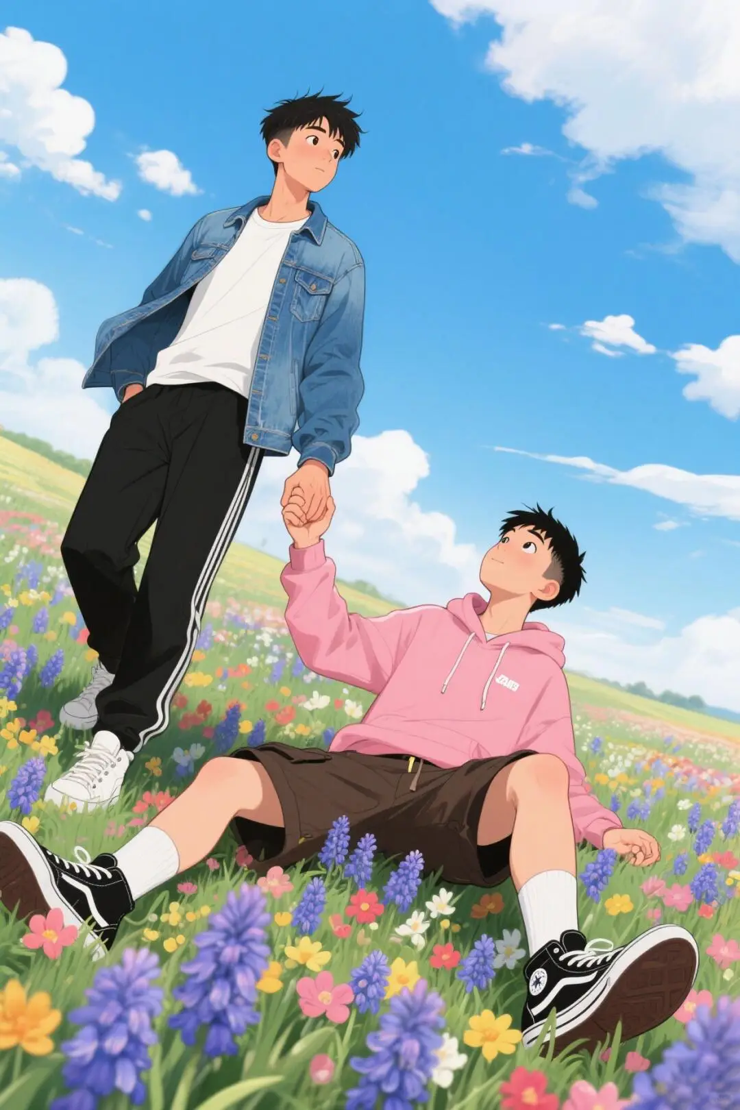 A fall, a rise, a hand in mine. Through sunlit days, our souls align. From playful tunes to ocean's call, we build our haven, standing tall. Adventures shared, then softest grace, finding forever in this embrace. #LGBTQRomance #GayRomance #QueerLove #BL #BoysLove #CuteCouple #LoveIsLove #LGBTQCommunity #FallingForYou #FirstLove #RomanticMoment #SweetLove #GayCoupleGoals #QueerTikTok #SoftBL