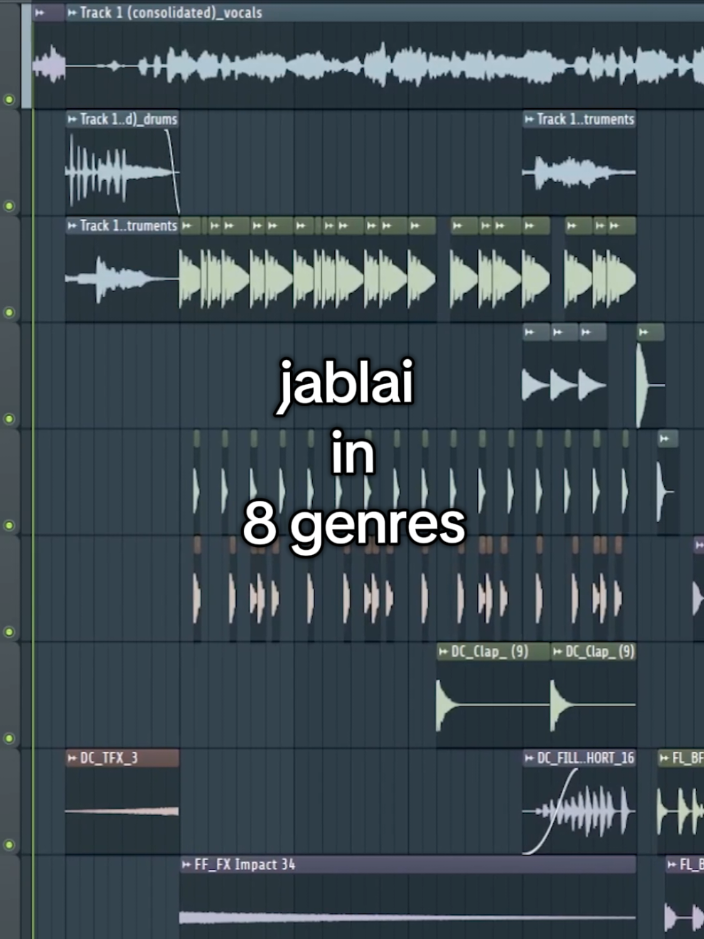 jablai in 8 genres @titi_kamall komen  genre favorit kalian #flstudio #producer #beats #producertok #jablai #bailefunk #hoodtrap #indobounce #jerseyclub #prodsadface 