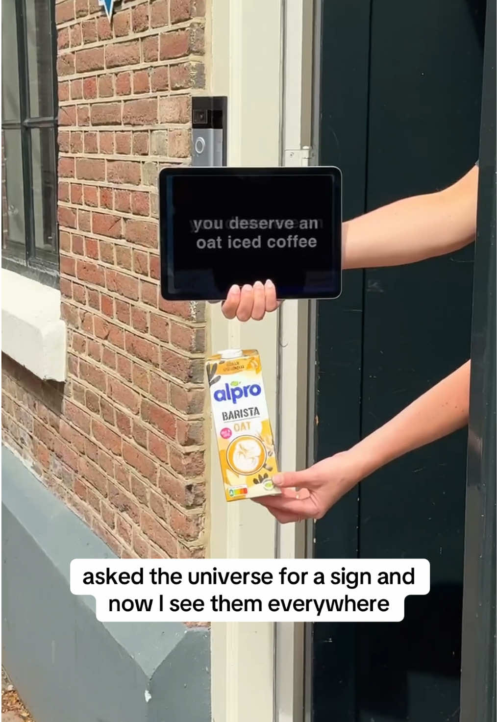 when the universe gives us a sign, we listen 🫡 #alpro #plantbased #signfromtheuniverse