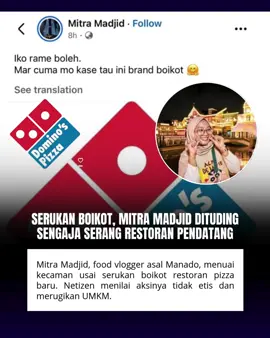 BOIKOT DOMINO’S?! Food vlogger asal Manado Mitra Madjid bikin geger medsos! Postingan seruan boikot-nya bikin netizen Sulut ngamuk! #manadopunya #manadoviral #sulutviral #dominospizza #fypage #foryoupage #fyp 