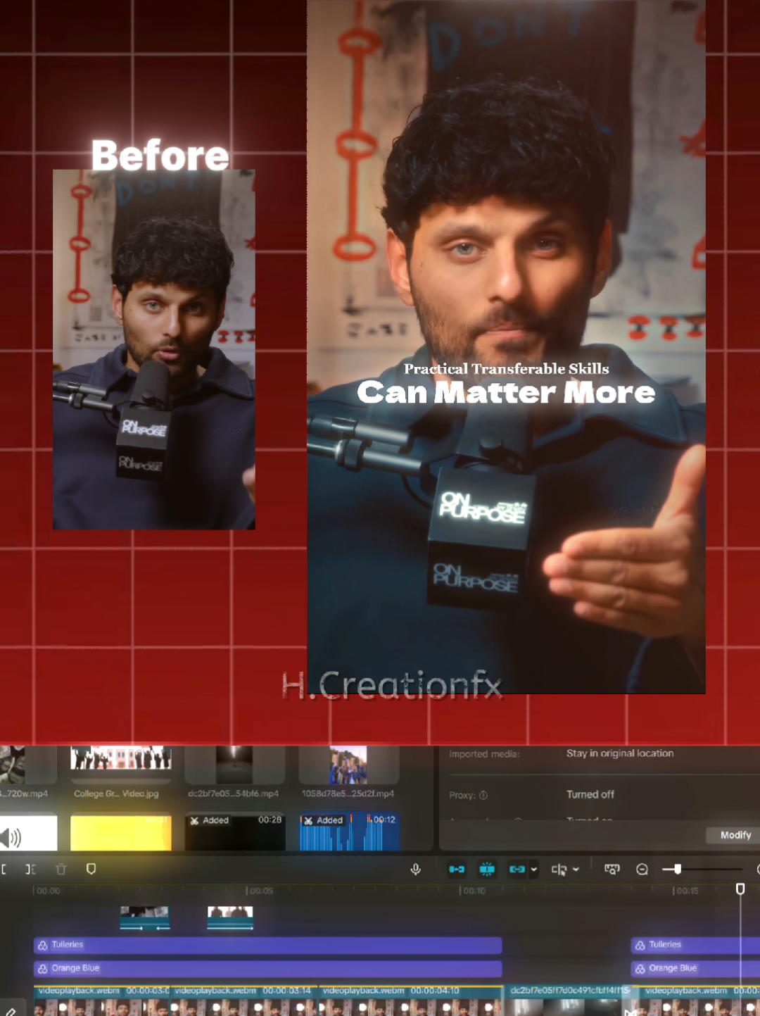 Practical transferable skills matter more to achieve financial success 💯 Here’s how I edited a talking head clip of Jay Shetty, Raw vs Final. Want to see more? -- #Hcreationfx #fyp #JayShetty #TalkingHeadEdit #VideoEditing #Capcutedit #FYP #Fypage #BeforeVsAfter #VideoEditor #ContentForBrands #FinancialSuccess #financialfreedom 