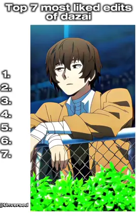 Top 7 most liked edits of dazai 😫ahhh🤬#fyp #dazaiosamu #dazaiedit #forypupage #bungostraydogsedit #fypviralシ 
