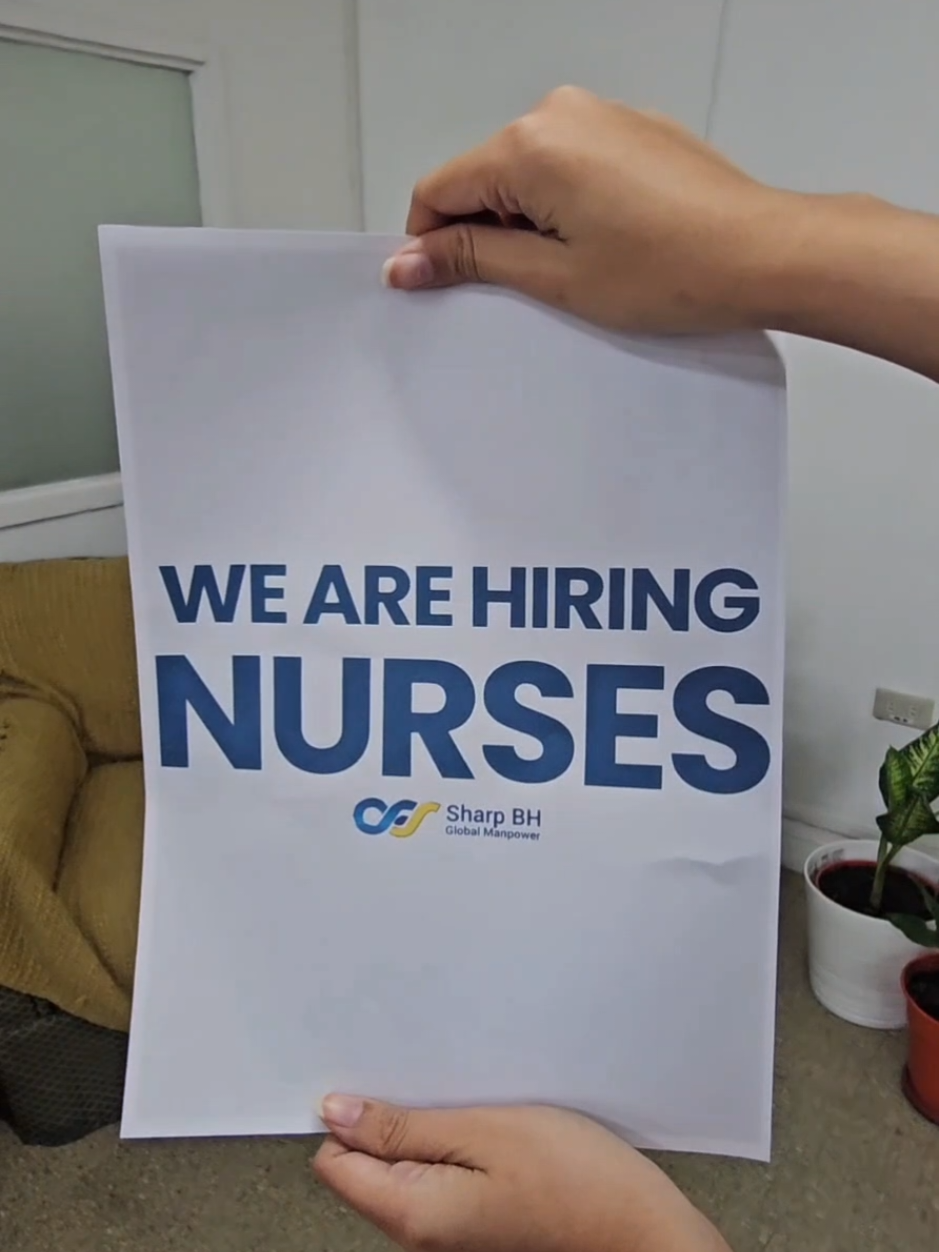 Imagine going back in time just to tell yourself to apply now. Save the trip – we’re hiring nurses today! 🙌🏼 We are currently pooling qualified nurses for overseas opportunities in the following areas: - Medical-Surgical - Oncology - VIP/OR/ER/OPD - ICU/NICU/PICU/PACU/CCU - OB-Gynae - Paediatrics - Labour & Delivery - Home Health Care Nurses Slide into our DMs and send your application form tinyurl.com/NursesApplicationForm along with your passport copy! ✅ No placement or processing fees ✅ For Manpower Pooling Only ✅ Beware of Illegal Recruiters 📞 Call 0947 891 5584 | 📍 3rd Floor, 1858 Taft Ave, Malate, Manila #SharpBH #SharpBHGlobalManpower #Hiring #Nurses #NurseJobs #WeAreHiring #NurseLife #NurseOpportunity #ApplyNow #NursingCareer #JoinOurTeam #NurseHiring #NurseRecruitment #NurseAbroad #NurseGoals #NurseHumor #NurseCommunity #foryoupage #fyp 