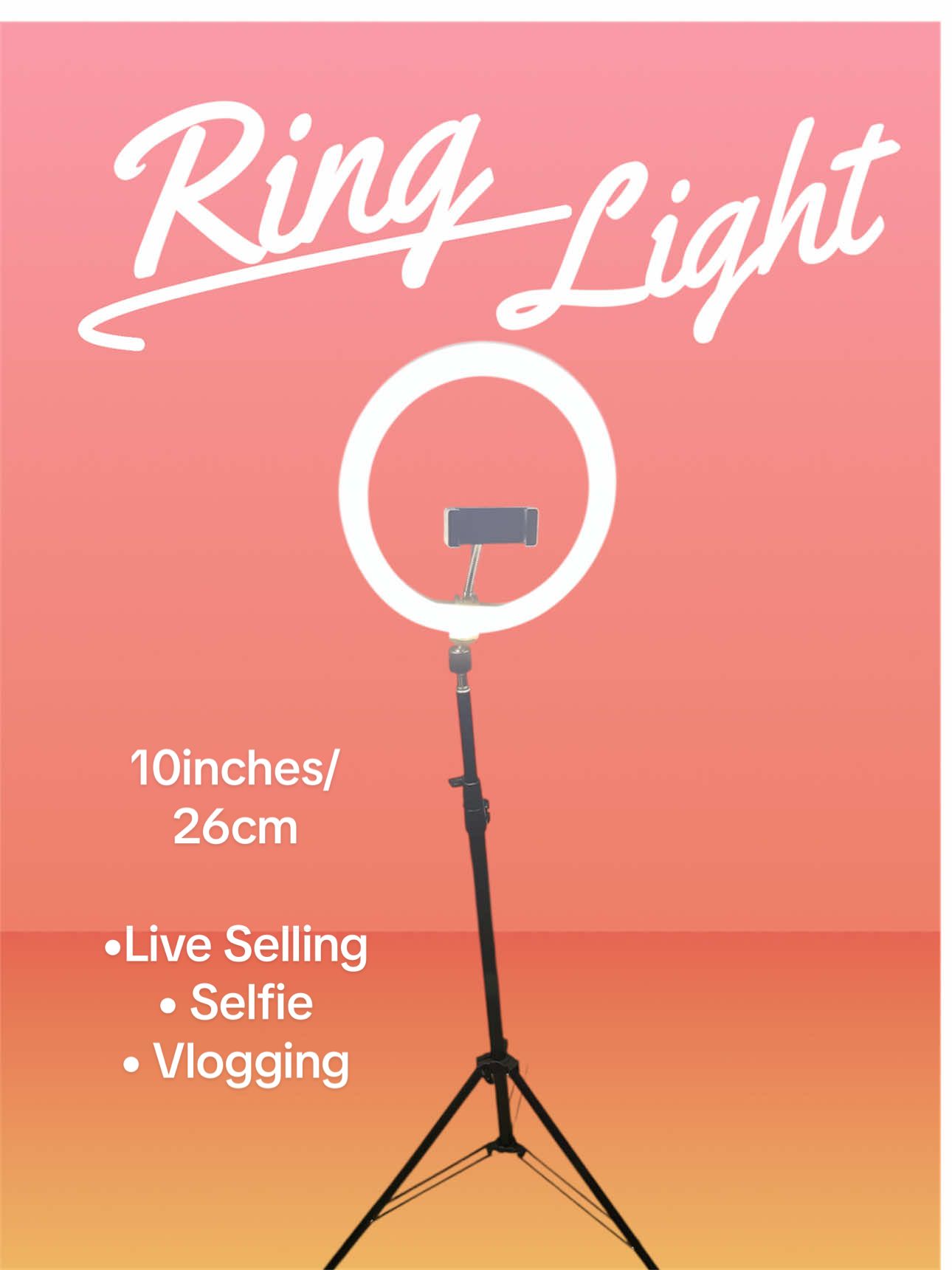 Dimbare LED Ring Light 10inches 26cm Studio Light Camera and Selfie Ring Light #ringlight #dimmablelight  #liveselling  #26cmringlight #10inchesringlight  