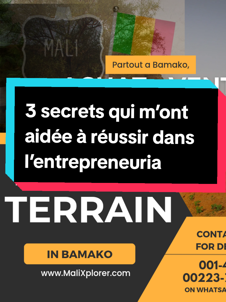 3 secrets qui m’ont aidée à réussir dans l’entrepreneuriat Beaucoup compliquent trop la réussite. Je te partage les 3 choses simples qui m’ont aidée à démarrer et à percer. ✈️ À toi de jouer ! 💬 Besoin d’aide pour lancer ton business ? Contacte-moi directement sur WhatsApp : 470-313-0581. #reel #BusinessAfricain #DiasporaAfricaine #bamakomali🇲🇱 #pourtoii #IdéeBusiness #Entrepreneuriat @Malibahairbraiding @Mali alou 🍯 @N'KO ACADEMY 🇲🇱🇧🇫🇳🇪 