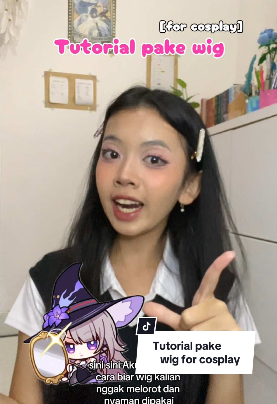 Siapa yang masih bingung cara pake wig yang bener gimana??? Nihh tutor pake wig for cosplay!!! #cosplay #cosplayer #tutorial #wigcosplay #fyp #wig #alya #anime 