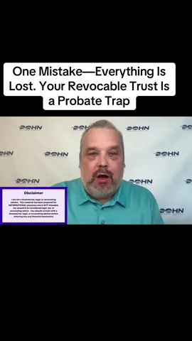 People think a revocable trust protects them from probate—but make ONE tiny mistake, like forgetting to transfer a single asset—and BOOM. The entire trust can get sucked into probate court. You didn’t dodge the bullet… you walked straight into it. #spendthrifttrust #assetprotection #taxreduction #contractlaw #lawsuit #anonymity #privacy #businesstrust #taxsavings #revocabletrust #fyp 