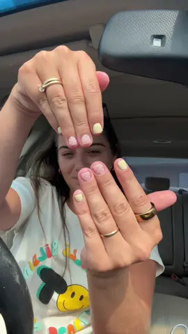 First time I’ve gotten my nails done in a minute, but I’m trying to grow them out and keep them healthy #summernails #nailtransition #yellownails 