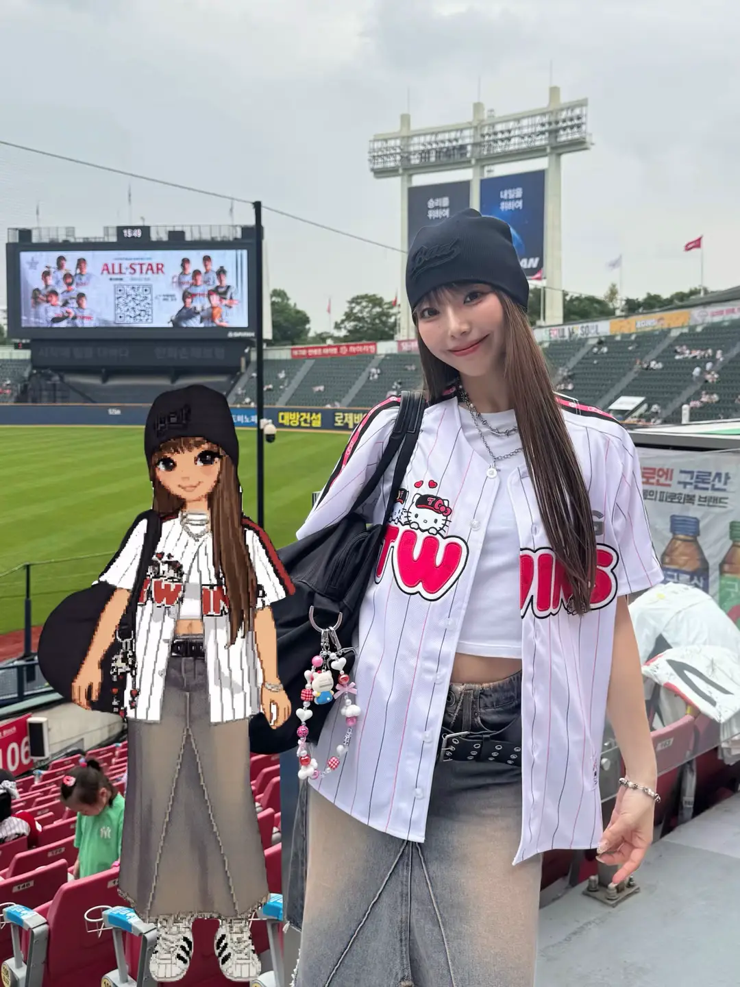 ずっと行ってみたかった韓国野球観戦🏟️ 応援もすごくてチアのみんなも可愛かった🫶🏻 キティちゃんのユニもお気に入り🥰 #KBO #韓国野球 #LGTWINS #엘지트윈스 #야구 #蚕室野球場 #잠실야구장 