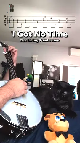 I Got No Time - The Living Tombstone ⠀ Here's a 120 bpm tablature video for I Got No Time, the FNAF song by The Living Tombstone. ⠀ Full song coming to Streaming Monday! Spotify/Apple/Amazon/etc ⠀ I have a Beginner/Melody-Only tab available on my site for those starting out. It's available in PDF as well as a playable TEF file you can loop and slow down to your own pace. ⠀ 🎵 Tabs, Discord, Socials → link in bio ⠀ #fnaf #GotNoTime #fivenightsatfreddys #clawhammer #banjo #tabs