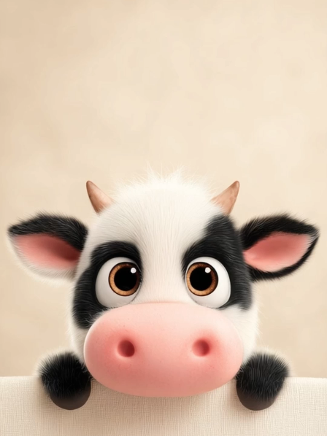 Live Wallpaper | Peek-a-Moo! #cutecow #livewallpaper #cartoon #cowlover #kawaiicow #moomood #aivideo #fyp #adorable #wallpapervideo