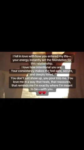 It wasn’t just your presence—it was your peace. The way you love with purpose, show up with consistency, and lead with calm made it easy for me to trust you. 🤞🏽 I didn’t just fall for your heart, I fell for how safe it feels to love you.❤️❤️❤️❤️❤️ #IntentionalLove #SafeLove #HealthyLove #RealConnection #HeLovesRight #ConsistentEnergy #RelationshipGoals #LoveThatHeals #HisPeaceMyHome #LoyalLove #Soulmates #LoveQuote #Thoughts #relatable  #lovetok 