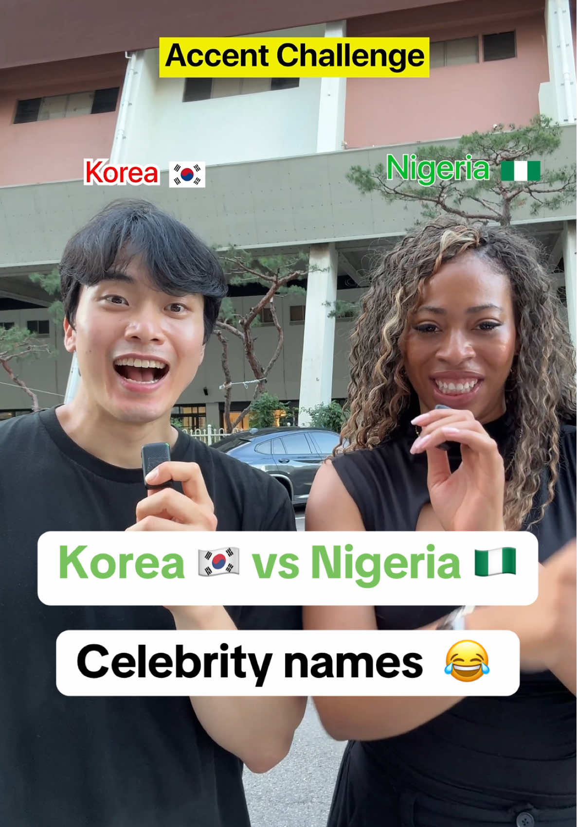 Accent challenge Korea vs Nigeria celebrity edition 😂 @IamfromKorea which one shocked you? #accentchallenge #korea #nigeria #burnaboy #wizkid #davido #afrobeats 