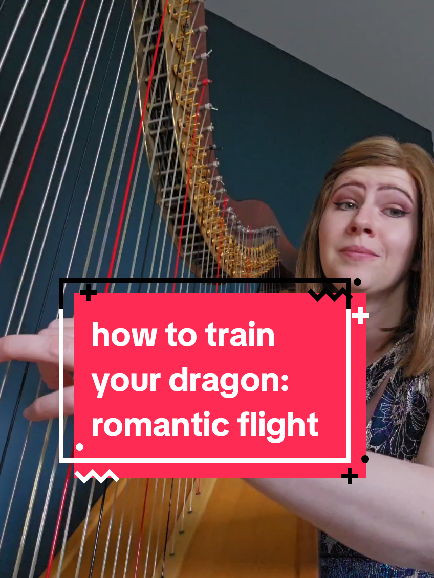 Practicing for the release of my full cover of this. It's finally out everywhere you listen to music!! 😄  #harptok #howtotrainyourdragon  #httyd #romanticflight #dragon #music #cover 