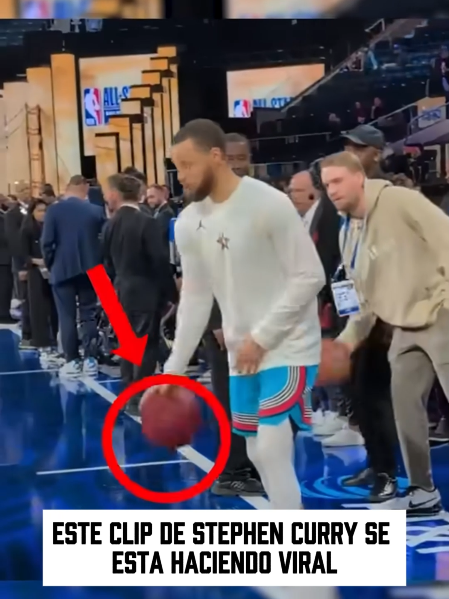STEPHEN CURRY PRUEBA LA PELOTA SIN AIRE!!! #stephencurry #three #triple #nbamoments #baloncesto #basketball #fyp