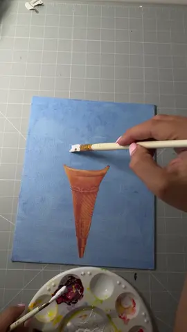 Ice cream mixed media on canvas board ❤️ #icecream #mixedmediaart #surrealism 