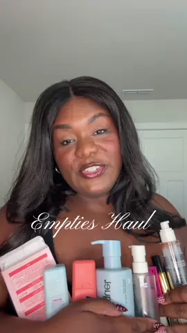 Let's go through my trash and see what I would repurchase with a simple yes, no, or maybe 🤍✨  #empties #emptieshaul #emptiesskincare #emptiesproducts 