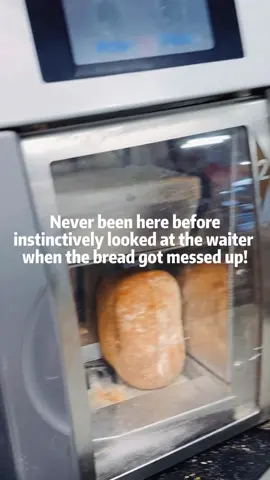 Never been here before - instinctively looked at the waiter when the bread got messed up! #satisfying #breadslicer #foryou #fye #goodthings #goodthing