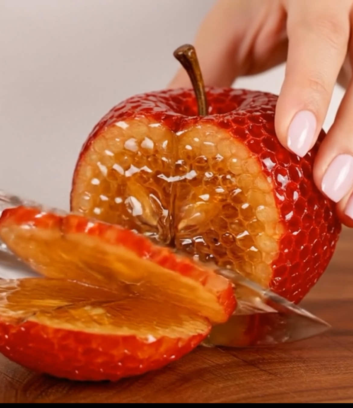 I love the honeycomb! Which apple do you think is best? #satisfying #oddlysatisfying #asmr #aiasmr #fypシ゚viral #trending #fyp #aigenerated #ai #beautiful 