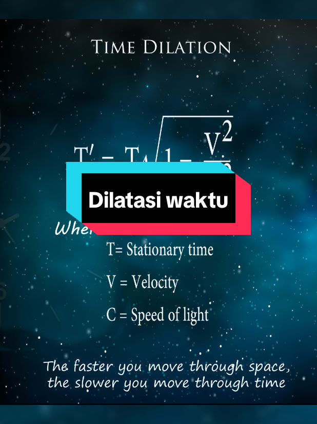 Dilatasi waktu adalah efek saat waktu berjalan lebih lambat bagi orang yang bergerak sangat cepat atau berada di medan gravitasi kuat, dibandingkan dengan orang yang diam atau jauh dari gravitasi. Ini terjadi karena ruang dan waktu bisa berubah tergantung kecepatan dan gravitasi, menurut relativitas Einstein. #timedilation #dilatasiwaktu #fisika #fyp #fypシ 