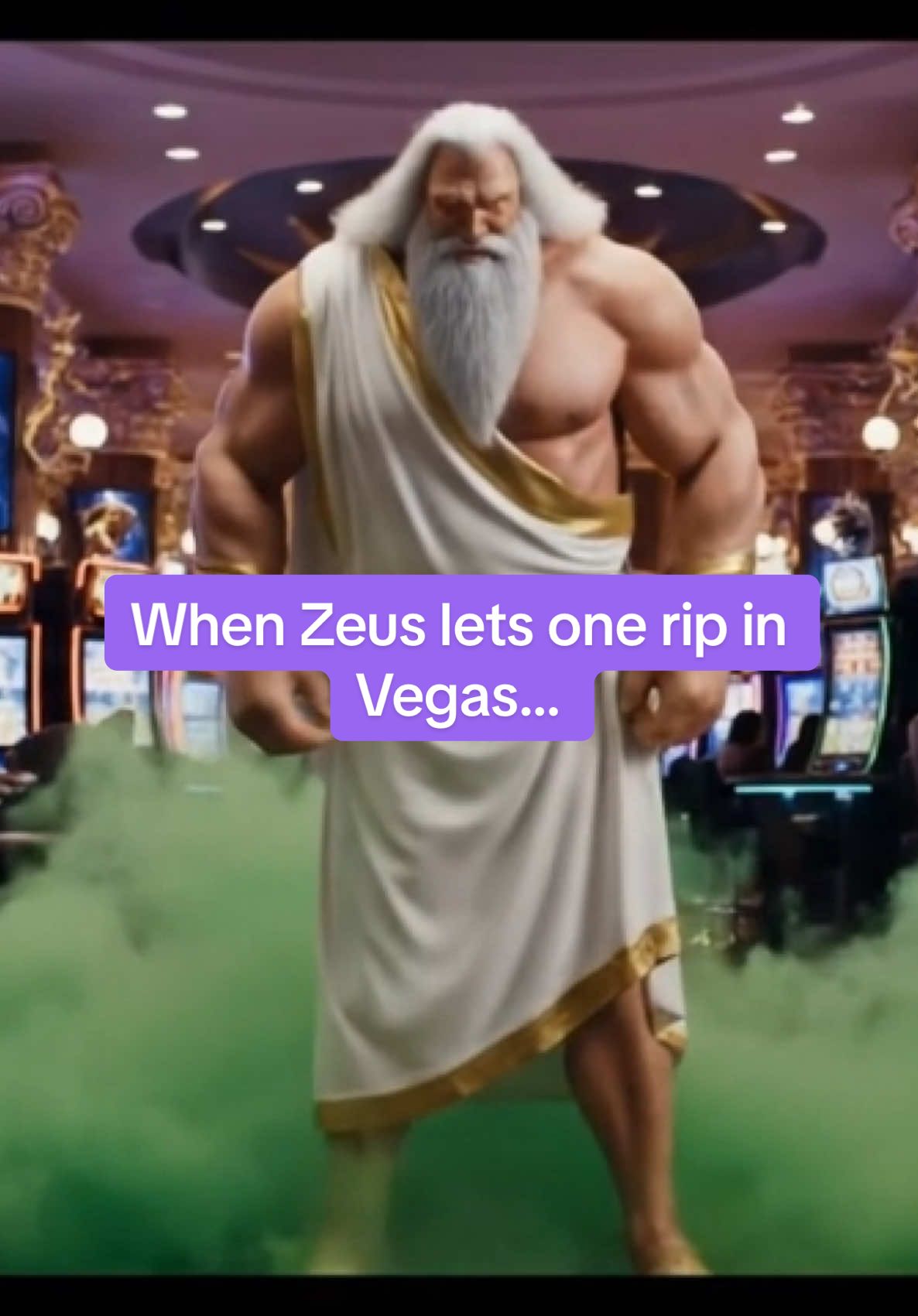 When Zeus lets one rip in Vegas, the slots aren’t the only thing clearing out.  #deuceofzeus #godswithgas #poophumor #vegas #fyp #greekmythology #fart