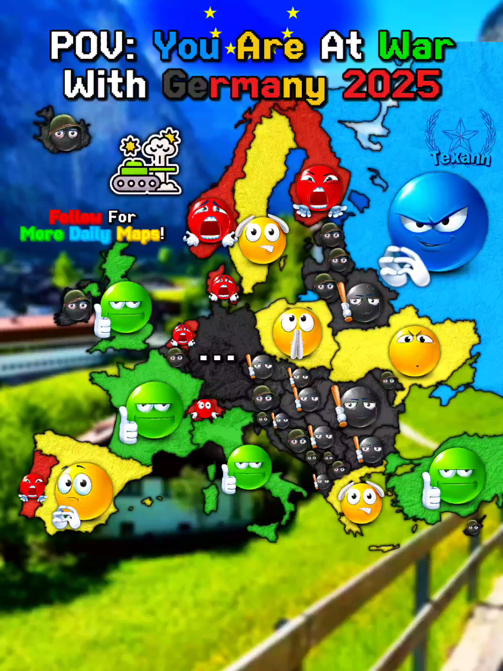 POV: You Are At War With Germany 2025 & 1942 Europe Map ☠️☠️ || #fyp #mapping #geography #texann 