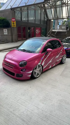She-at 500. The side markers and exhaust are a really nice touch.  . . #fiat500 #abarth #Toronto #pinkcar#carculture #carcommunity #carculture  #modifiedcar #carshow #tuner #cartok #fyp #fypシ゚ 