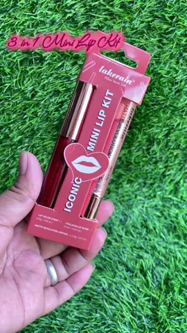 3 in 1 Lakerain Iconic mini lip kit 🌸 #lakerain #lipkit #lipgloss #lipliner #lipstick #3in1lipstick #recommendations #musttry #fypシ゚viral 