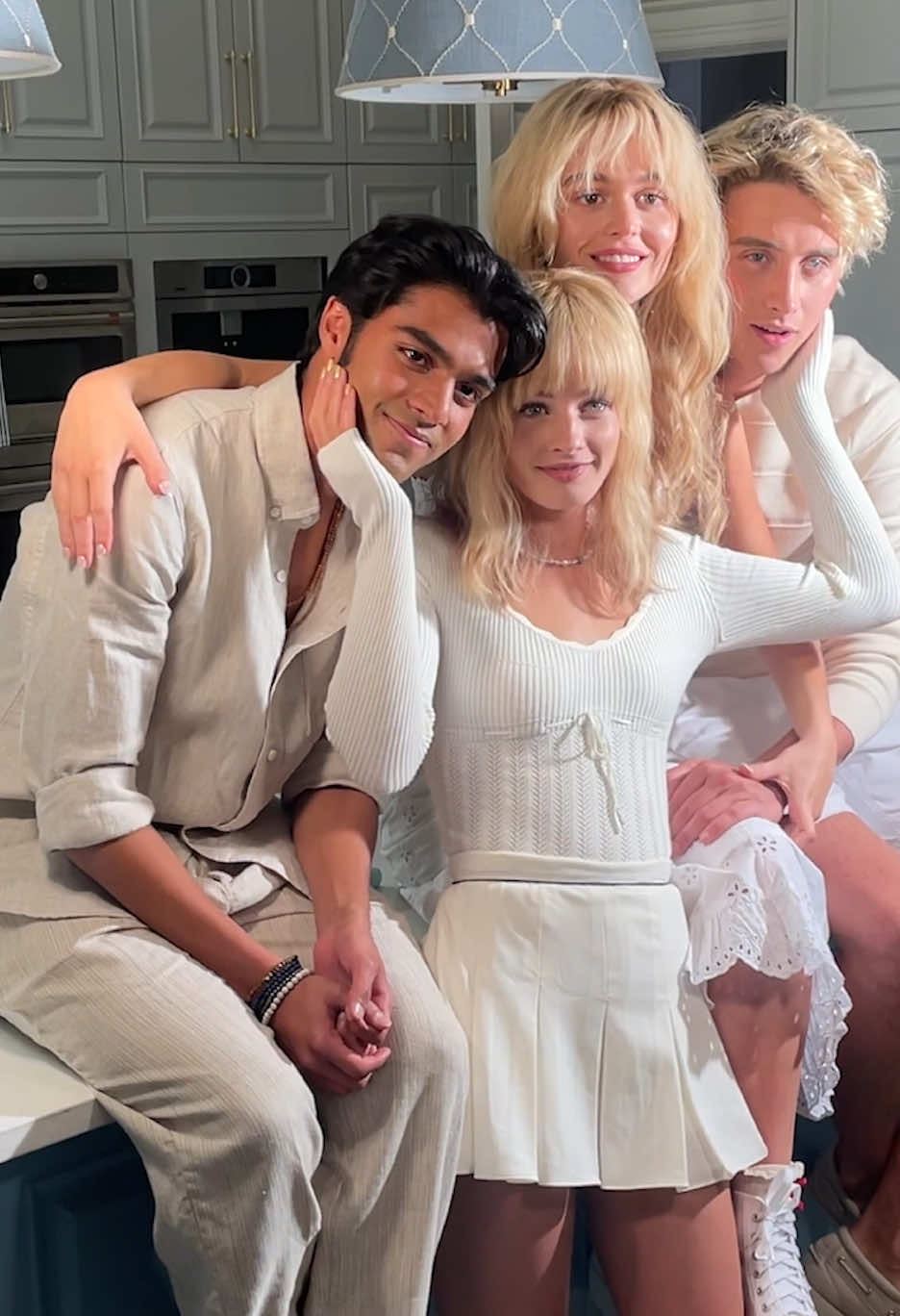 The gorgeous We Were Liars stars on set of our cover feature whilst filming in the Sinclair house 🏠 Get into the features with Emily Lind, Shubham Maheshwari, Esther McGregor, and Joseph Zada now at the 🔗❤️ #wewereliars #elockhart #emilylind #shubhammaheshwari #esthermcgregor #josephzada #cadencesinclair #mirrensinclair #johnnysinclair #gatpatil 