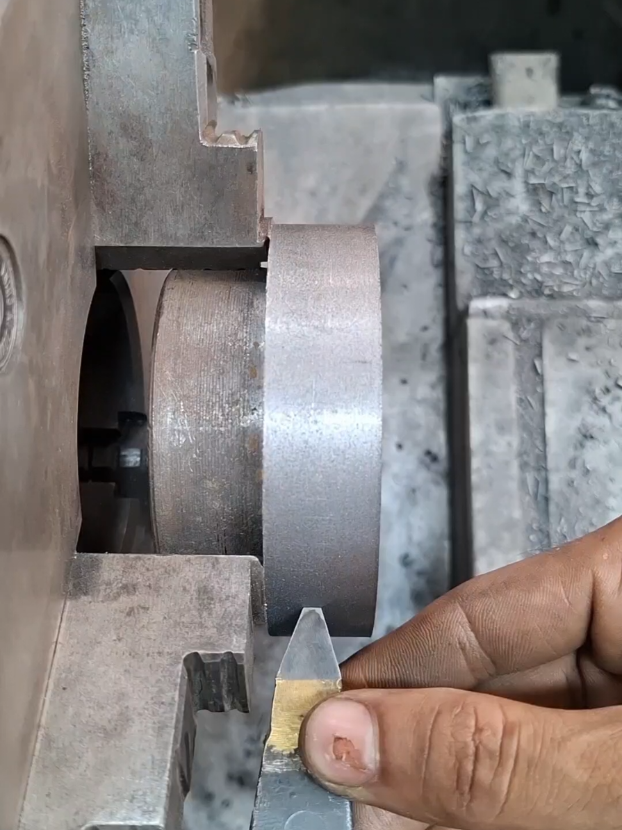 pulley making on lathe #lathe #mechanical ##engineering #pulley #shorts #views #viral 