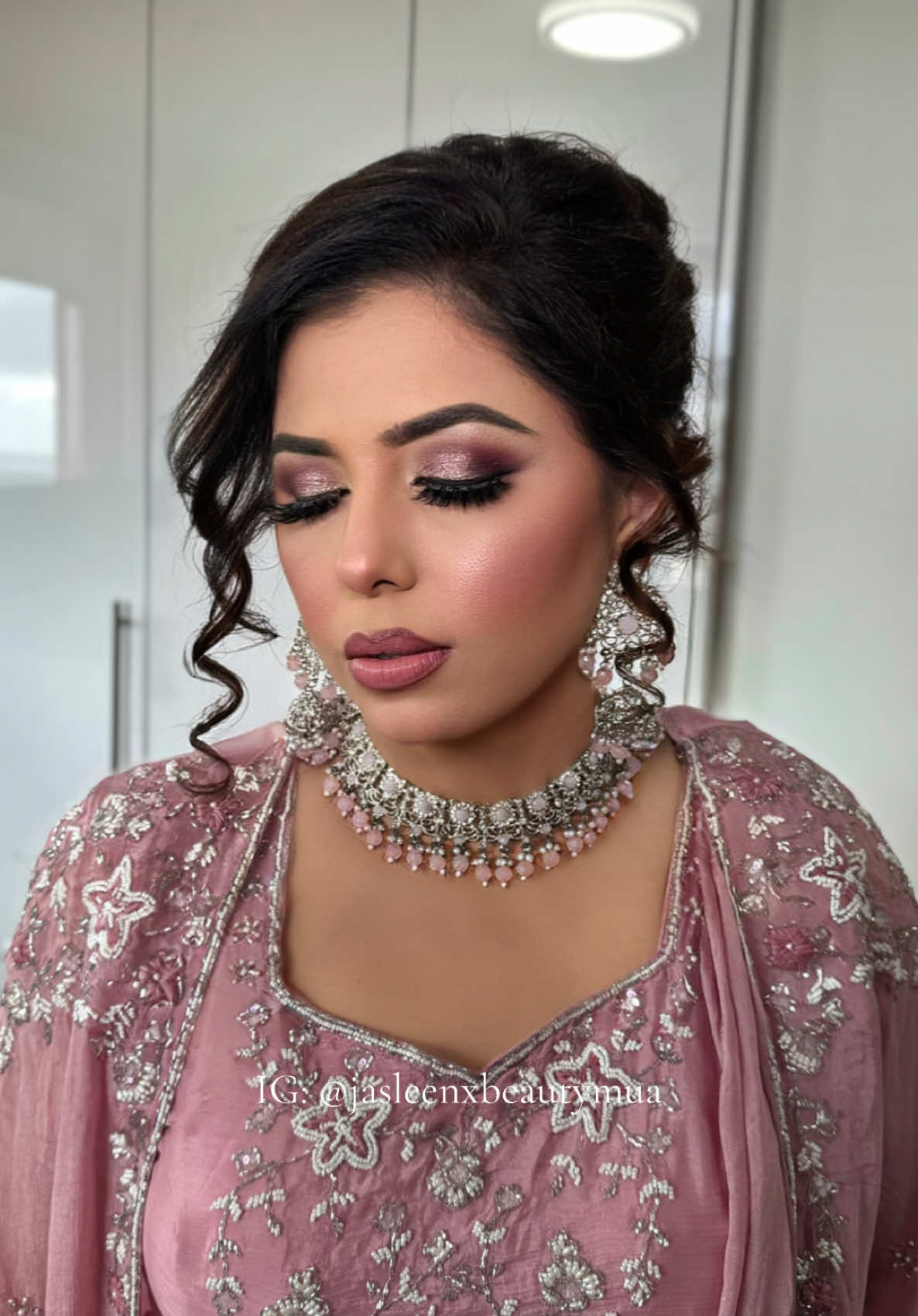 Modern Cocktail Glam for my gorgeous client ✨ DM me on Instagram @jasleenxbeautymua to book your party or bridal glam hair & makeup packages available! 💄💇‍♀️
