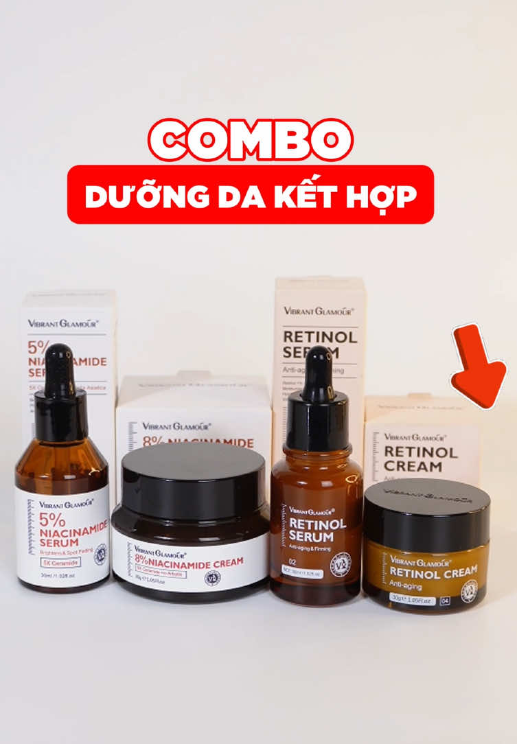 Combo dưỡng da ngày đêm dành cho bạn #vibrantglamour #retinol #niacinamide #trehoada #skincareroutine Yi