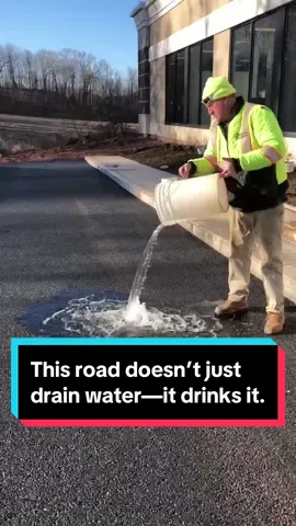 This road doesn’t just drain water—it drinks it.#road #urbantech #floodproof #DidYouKnow #engineering 