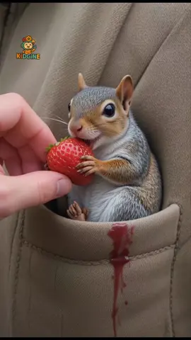Cutest Chipmunk’s Eating Strawberry 🍓 #chipmunk #cute #fyp #foryou #kids 