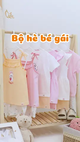Bộ hè đáng yêu cho bé gái🌸 Chất cotton mềm mại, đáng yêu để bé thoải mái vận động Tham khảo tại giỏ hàng nha ba mẹ ơi #ngocbaoankids #dobegai #quanaobegai #quanaotreem 
