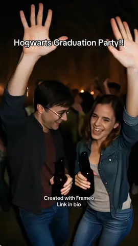 They have officially graduated from Hogwarts, and the party’s just getting started!  Hagrid’s behind the DJ booth, dropping beats, while Snape’s actually having fun (yes, really)! 🦉⚡  From enchanted moments to unforgettable memories, this is one graduation we’ll never forget. ✨ Tag your fellow grads and keep the magic alive! Also, let us know your reactions in the comments below ⬇️  This is an ai generated video using Frameo Click link in bio to create now! #harrypotter #harrypotterfanfiction #aigeneratedvideo #aicreation #hermione 